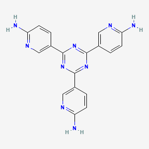 molecular formula C18H15N9 B8197768 5,5',5''-(1,3,5-Triazine-2,4,6-triyl)tris(pyridin-2-amine) 