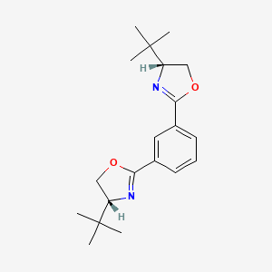 molecular formula C20H28N2O2 B8197775 1,3-Bis((R)-4-(tert-butyl)-4,5-dihydrooxazol-2-yl)benzene 