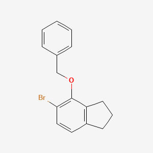 molecular formula C16H15BrO B8197788 4-(Benzyloxy)-5-bromo-2,3-dihydro-1H-indene 
