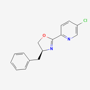 molecular formula C15H13ClN2O B8197834 (S)-4-Benzyl-2-(5-chloropyridin-2-yl)-4,5-dihydrooxazole 
