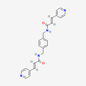 molecular formula C24H22N4O2 B8197843 (2E,2'E)-N,N'-(1,4-Phenylenebis(methylene))bis(3-(pyridin-4-yl)acrylamide) 