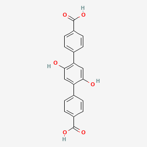 molecular formula C20H14O6 B8197850 2',5'-Dihydroxy-[1,1':4',1''-terphenyl]-4,4''-dicarboxylic acid 