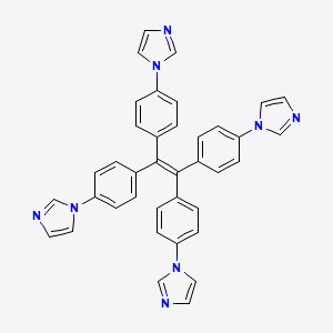 molecular formula C38H28N8 B8197851 1,1,2,2-Tetrakis(4-(1H-imidazol-1-yl)phenyl)ethene 