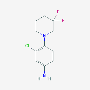 molecular formula C11H13ClF2N2 B8197861 3-Chloro-4-(3,3-difluoropiperidin-1-yl)aniline 
