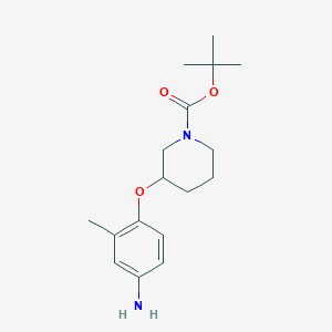 molecular formula C17H26N2O3 B8197878 Tert-butyl 3-(4-amino-2-methylphenoxy)piperidine-1-carboxylate 