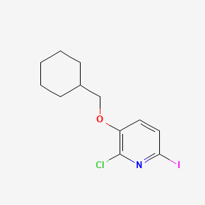 molecular formula C12H15ClINO B8197879 2-Chloro-3-(cyclohexylmethoxy)-6-iodopyridine 