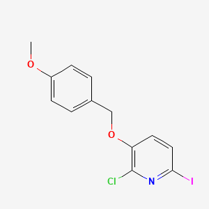 molecular formula C13H11ClINO2 B8197887 2-Chloro-6-iodo-3-((4-methoxybenzyl)oxy)pyridine 