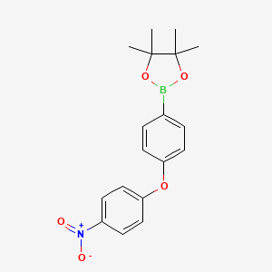 molecular formula C18H20BNO5 B8197898 4,4,5,5-Tetramethyl-2-(4-(4-nitrophenoxy)phenyl)-1,3,2-dioxaborolane 