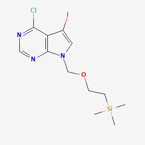 molecular formula C12H17ClIN3OSi B8197901 4-氯-5-碘-7-((2-(三甲基甲硅烷基)乙氧基)甲基)-7H-吡咯并[2,3-d]嘧啶 