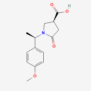 molecular formula C14H17NO4 B8197987 (S)-1-((R)-1-(4-Methoxyphenyl)ethyl)-5-oxopyrrolidine-3-carboxylic acid 