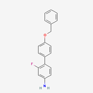 molecular formula C19H16FNO B8198001 4'-(Benzyloxy)-2-fluoro-[1,1'-biphenyl]-4-amine 