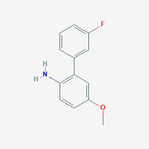 molecular formula C13H12FNO B8198011 3'-Fluoro-5-methoxy-[1,1'-biphenyl]-2-amine 