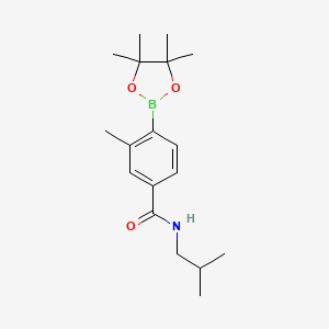 molecular formula C18H28BNO3 B8198080 N-Isobutyl-3-methyl-4-(4,4,5,5-tetramethyl-1,3,2-dioxaborolan-2-yl)benzamide 