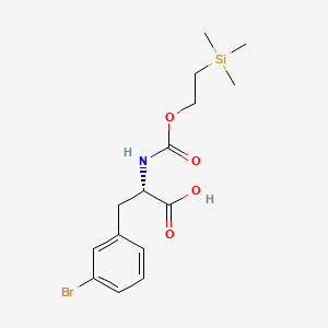 molecular formula C15H22BrNO4Si B8198098 (S)-3-(3-Bromophenyl)-2-(((2-(trimethylsilyl)ethoxy)carbonyl)amino)propanoic acid 