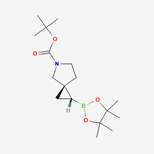 molecular formula C17H30BNO4 B8198134 tert-butyl (2R,3R)-2-(4,4,5,5-tetramethyl-1,3,2-dioxaborolan-2-yl)-5-azaspiro[2.4]heptane-5-carboxylate 