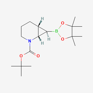 molecular formula C17H30BNO4 B8198147 tert-butyl (1S,6R,7R)-7-(4,4,5,5-tetramethyl-1,3,2-dioxaborolan-2-yl)-2-azabicyclo[4.1.0]heptane-2-carboxylate 