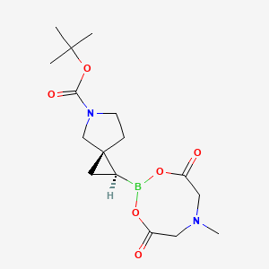 molecular formula C16H25BN2O6 B8198152 tert-butyl (2S,3R)-2-(6-methyl-4,8-dioxo-1,3,6,2-dioxazaborocan-2-yl)-5-azaspiro[2.4]heptane-5-carboxylate 