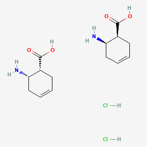 molecular formula C14H24Cl2N2O4 B8198163 (1S,6R)-6-aminocyclohex-3-ene-1-carboxylic acid;(1R,6S)-6-aminocyclohex-3-ene-1-carboxylic acid;dihydrochloride 