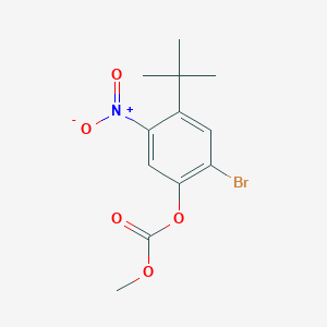 molecular formula C12H14BrNO5 B8198166 2-Bromo-4-tert-butyl-5-nitrophenyl methyl carbonate 