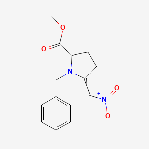 molecular formula C14H16N2O4 B8198201 Methyl 1-benzyl-5-(nitromethylene)-2-pyrrolidinecarboxylate 