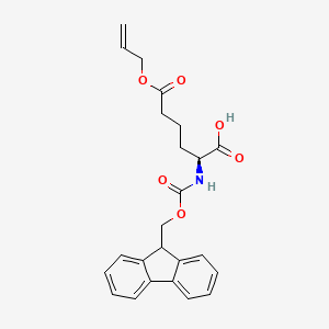 molecular formula C24H25NO6 B8198207 (S)-2-((((9H-Fluoren-9-yl)methoxy)carbonyl)amino)-6-(allyloxy)-6-oxohexanoic acid 