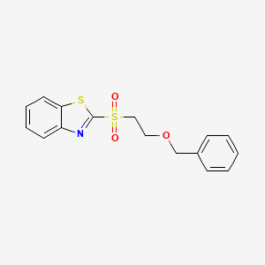 molecular formula C16H15NO3S2 B8198211 2-((2-(苯甲氧基)乙基)磺酰基)苯并[d]噻唑 