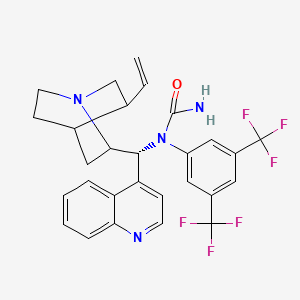 molecular formula C28H26F6N4O B8198237 N-[3,5-Bis(trifluoromethyl)phenyl]-N-(9R)-cinchonan-9-ylurea 