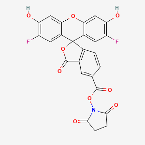 molecular formula C25H13F2NO9 B8198335 2',7'-Difluoro-3',6'-dihydroxy-3-oxospiro[isobenzofuran-1(3H),9'-[9H]xanthene]-5-carboxylic acid 2,5-dioxo-1-pyrrolidinyl ester 