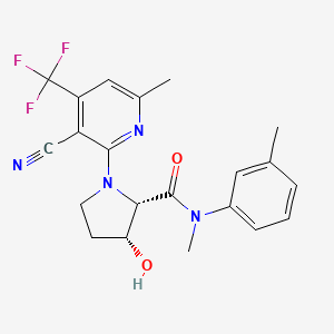 (2~{S},3~{R})-1-[3-cyano-6-methyl-4-(trifluoromethyl)pyridin-2-yl]-~{N}-methyl-~{N}-(3-methylphenyl)-3-oxidanyl-pyrrolidine-2-carboxamide