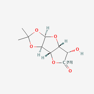 molecular formula C9H12O6 B8198395 1,2-O-Isopropylidene-a-D-glucofuranuronic-6-13C acid, |A-lactone 