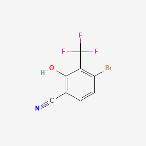 molecular formula C8H3BrF3NO B8198442 4-Bromo-2-hydroxy-3-(trifluoromethyl)benzonitrile 