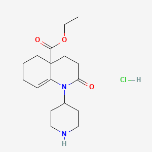molecular formula C17H27ClN2O3 B8198468 ethyl 2-oxo-1-piperidin-4-yl-4,5,6,7-tetrahydro-3H-quinoline-4a-carboxylate;hydrochloride 