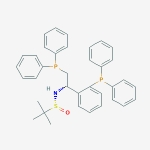 molecular formula C36H37NOP2S B8198473 (R)-N-[(1S)-2-diphenylphosphanyl-1-(2-diphenylphosphanylphenyl)ethyl]-2-methylpropane-2-sulfinamide 