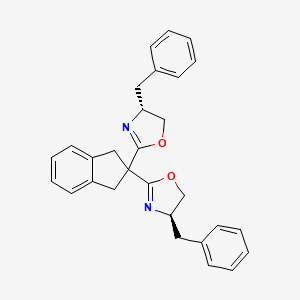 molecular formula C29H28N2O2 B8198474 (4R,4'R)-2,2'-(2,3-Dihydro-1H-indene-2,2-diyl)bis(4-benzyl-4,5-dihydrooxazole) 