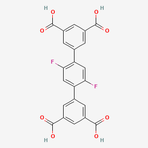 molecular formula C22H12F2O8 B8198495 2',5'-Difluoro-[1,1':4',1''-terphenyl]-3,3'',5,5''-tetracarboxylic acid 