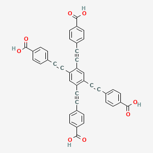 molecular formula C42H22O8 B8198514 4,4',4'',4'''-(苯-1,2,4,5-四基四(乙炔-2,1-二亚基))四苯甲酸 