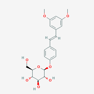 molecular formula C22H26O8 B8198519 (2S,3R,4S,5S,6R)-2-(4-((E)-3,5-Dimethoxystyryl)phenoxy)-6-(hydroxymethyl)tetrahydro-2H-pyran-3,4,5-triol 
