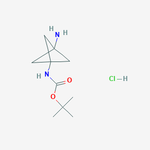 molecular formula C10H19ClN2O2 B8198535 tert-Butyl (3-aminobicyclo[1.1.1]pentan-1-yl)carbamate hydrochloride 