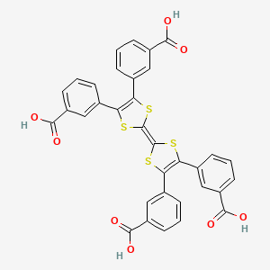molecular formula C34H20O8S4 B8198538 3,3',3'',3'''-([2,2'-Bi(1,3-dithiolylidene)]-4,4',5,5'-tetrayl)tetrabenzoic acid 