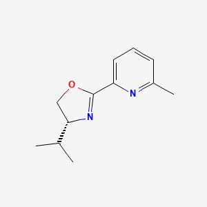 molecular formula C12H16N2O B8198556 (R)-4-Isopropyl-2-(6-methylpyridin-2-yl)-4,5-dihydrooxazole 