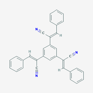 molecular formula C33H21N3 B8198575 2,2',2''-(Benzene-1,3,5-triyl)tris(3-phenylacrylonitrile) 