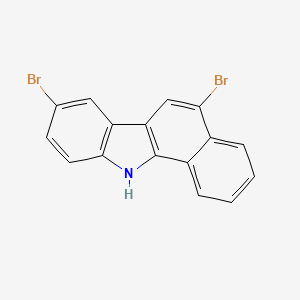 molecular formula C16H9Br2N B8198597 5,8-Dibromo-11H-benzo[a]carbazole 