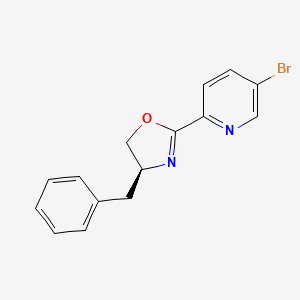 molecular formula C15H13BrN2O B8198621 (S)-4-Benzyl-2-(5-bromopyridin-2-yl)-4,5-dihydrooxazole 