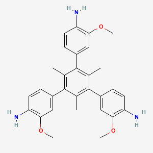 molecular formula C30H33N3O3 B8198643 5'-(4-Amino-3-methoxyphenyl)-3,3''-dimethoxy-2',4',6'-trimethyl-[1,1':3',1''-terphenyl]-4,4''-diamine 