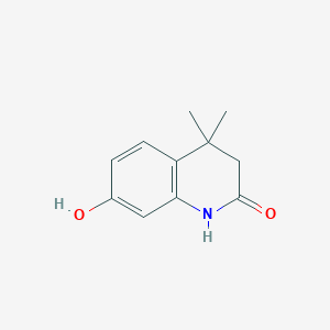 molecular formula C11H13NO2 B8198646 7-Hydroxy-4,4-dimethyl-3,4-dihydroquinolin-2(1H)-one 