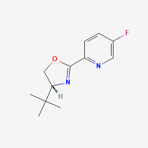 molecular formula C12H15FN2O B8198651 (R)-4-(tert-Butyl)-2-(5-fluoropyridin-2-yl)-4,5-dihydrooxazole 