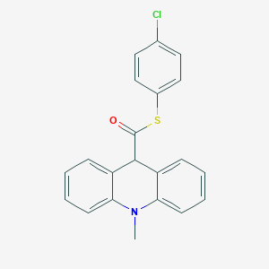 molecular formula C21H16ClNOS B8198661 S-(4-Chlorophenyl) 10-methyl-9,10-dihydroacridine-9-carbothioate 