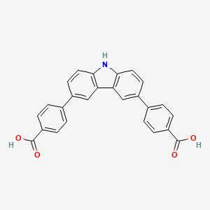 molecular formula C26H17NO4 B8198680 4,4'-(9H-Carbazole-3,6-diyl)dibenzoic acid 
