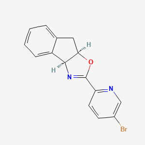 molecular formula C15H11BrN2O B8198718 (3aS,8aR)-2-(5-Bromopyridin-2-yl)-3a,8a-dihydro-8H-indeno[1,2-d]oxazole 