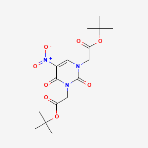 molecular formula C16H23N3O8 B8198736 Di-tert-butyl 2,2'-(5-nitro-2,4-dioxopyrimidine-1,3(2H,4H)-diyl)diacetate 